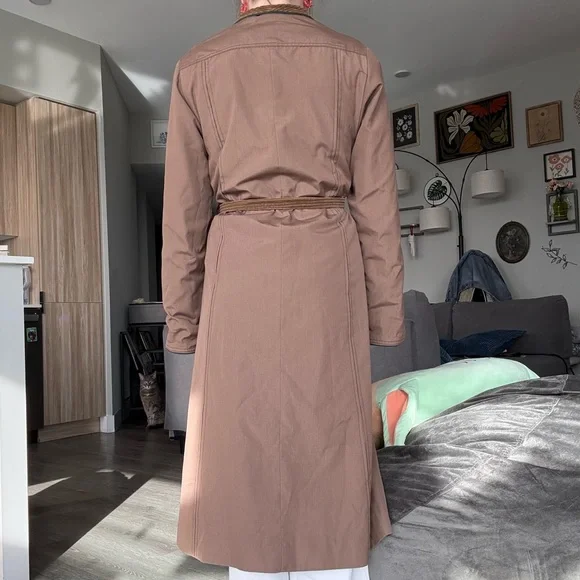 Vintage corduroy tie waist robe reversible collared neckline - Picture 6 of 6